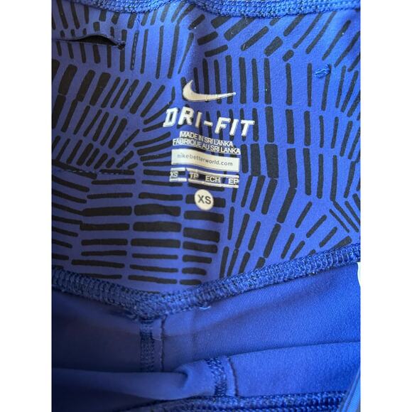 Nike Royal Blue Tribal Yoga Leggings Capris Legendary Print Dri Fit Training XS - Picture 5 of 12
